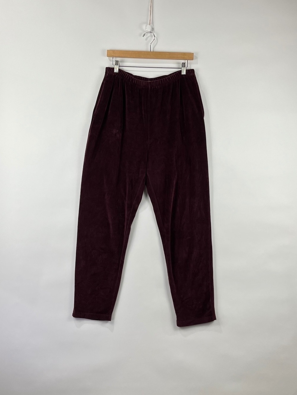 Jones Wear Cotton Blend Pockets Velour Pants Elastic Waist Stretch Pull On M